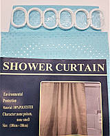 Шторка тканевая для ванной и душа с кольцами 180х180 см Пика текстильная бирюзовая SHOWER CURTAIN