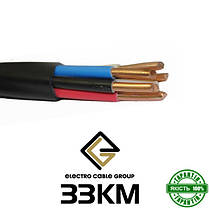 Кабель ВВГ-нгд 5х10 ЗЗКМ, Круглий, Кабель силовий, Мідний, Моноліт, Для стаціонарного прокладення, фото 2