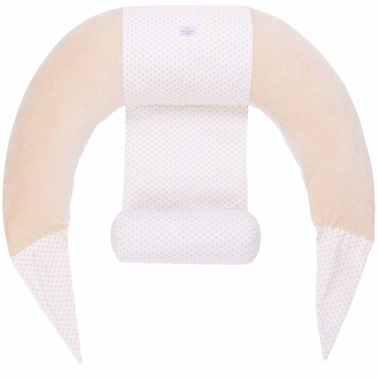 Подушка для годування Baby Veres Comfort Lux Velour stars beige 200х75 см