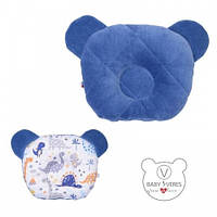 Подушка для младенцев ортопедическая Baby Veres Velour Blue deep 24х27 см