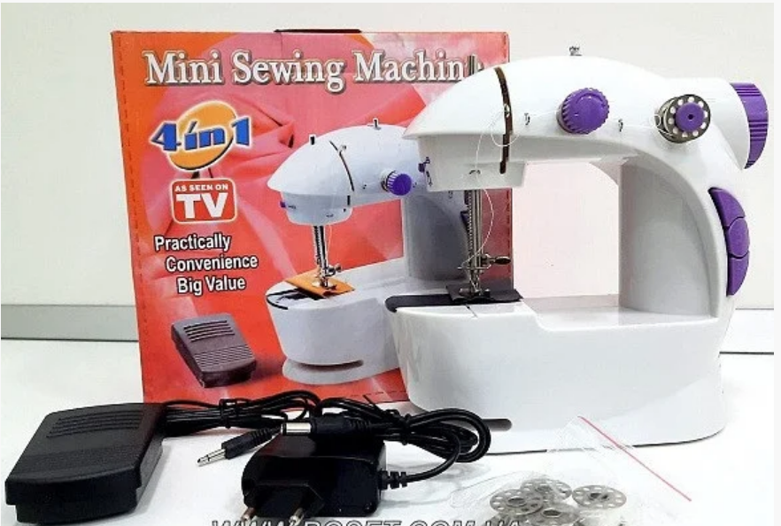 Мини швейная машинка 4 в 1 с блоком питания Mini Sewing Machine SM-201 - фото 4 - id-p653067757