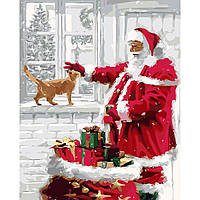 Картина по номерам "Добрый Дедушка Мороз" 40*50 см, ТМ Strateg (SY6217)