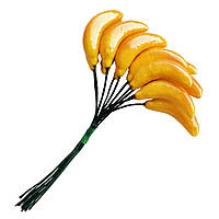 Декоративные фрукты на проволоке "Бананы" 3,5 см, 12 шт