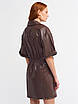 Сукня міні з еко-шкіри коричневого кольору 9129 (2000000069142), фото 3