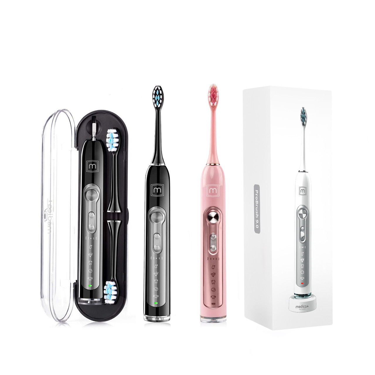 Набір:Ультразвукова зубна щітка Medica+ Probrush 9.0 (Ultasonic) black + fuchsia