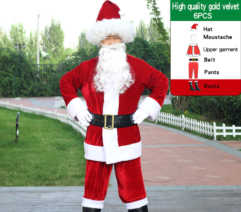 Костюм Санта Клаус Премиум (полный комплект, 180-185 см) ОСТ - фото 1 - id-p1534337452