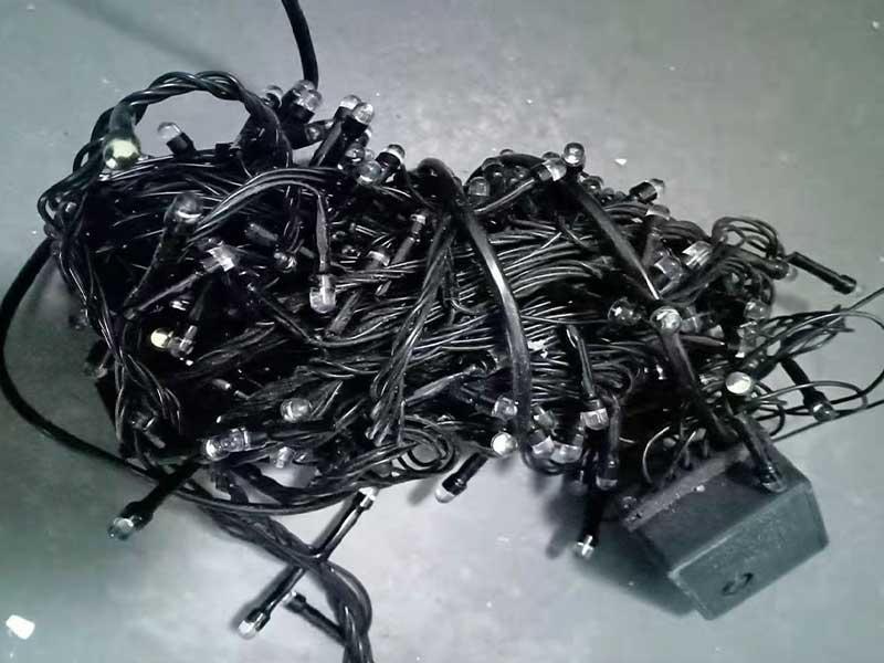 Гірлянда чорний провід біла матова кругла лампа 9В 500LED (теплий білий) LED500WW-12 25шт 8241