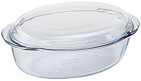 Гусятница Pyrex (Пайрекс) O Cuisine Basic с крышкой стеклянная овальная 3 л (459AC00)