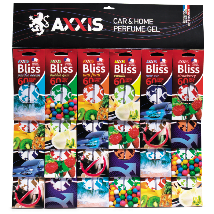 Пахучка, ароматизатор MIX BLISS планшеті 24 шт. 8 ароматів AXXIS
