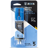 Клей двухкомпонентный эпоксидный для металла Epoxy-Metal 30г (двойной шприц) AXXIS