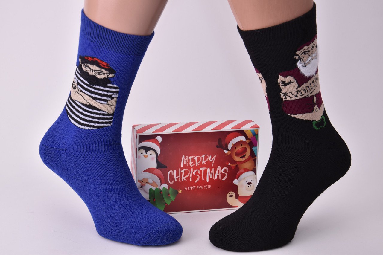 Шкарпетки чоловічі "Merry Christmas" в подарунковій упаковці МАХРА 2 пар, фото 1