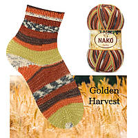 Носочная пряжа Nako Boho Concept, Golden Harvest 82441