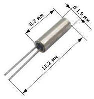 Кварцовий резонатор годинниковий 32768Hz KX-26 ф2х6мм 20ppm JU-206