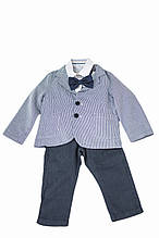 Дитячий піджак для хлопчика Святковий одяг для хлопчиків MANAI Італія BF000BB, білий, темно-синя смужка, Хіт!