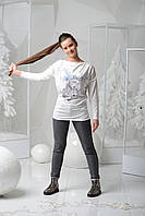 Модная детская футболка для девочки с длинным рукавом Byblos Италия BJ4609 Белый 170.Топ! .Хит!