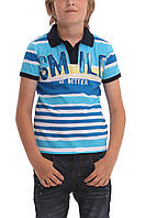 Летняя детская футболка для мальчика в полоску Desigual Испания 40L3707 Голубой .Хит!