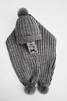 Красивый детский шарф для девочки Artigli Италия A03289 Серый U ӏ Одежда для девочек .Хит!