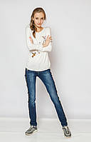 Демисезонные детские джинсы для девочки с лампасами A-yugi Турция 9088 Синий.Топ! .Хит!