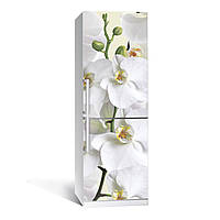 Наліпка на холодильник  Орхідея 650х2000мм вінілова 3Д Наліпка декор на кухню самоклеюча