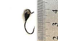 Карповая вольфрамовая мормышка WINTER STAR капля с ушком d 5.5,2.45г. чёрный никель