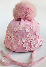 Дитяча шапка для дівчинки Одяг для дівчаток 0-2 JAMIKS Польща LANA молочна весняна осіння демісезонна Хіт!
