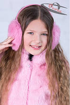 Дитячі навушники з натурального хутра для дівчинки Фіона Україна W3-101 Рожевий Хіт!