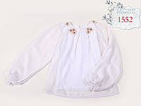 Нарядна шкільна блузка для дівчинки MONE Україна 1552 Білий 140sм Festival шкільна форма для дівчат