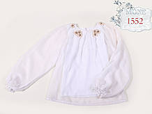 Шкільна блузка для дівчинки Шкільна форма для дівчаток MONE Україна 1552 Білий Хіт!