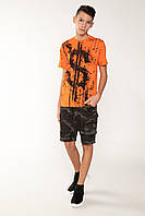 Яркая детская футболка для мальчика с дизайном Young Reporter Польша 201-0440B-02-380-1 Оранжевый.Топ! .Хит!