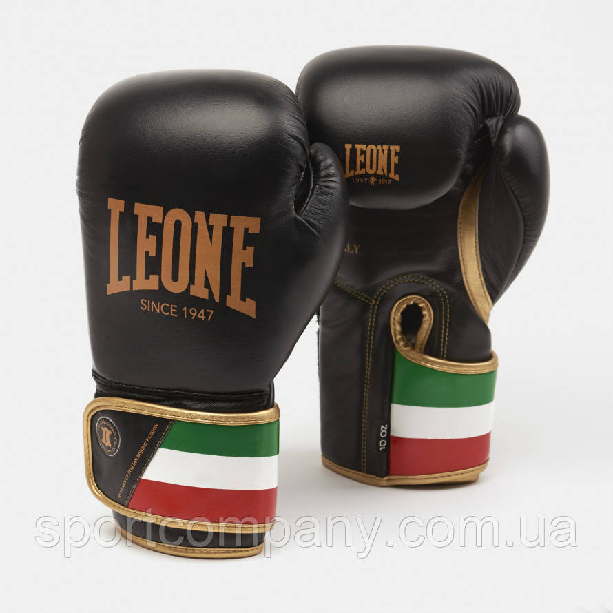 Боксерські рукавички Leone Italy Black 10 ун.
