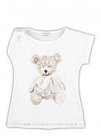 Модная детская футболка для девочки с рисунком мишки Artigli Италия A06661 Белый .Хит!