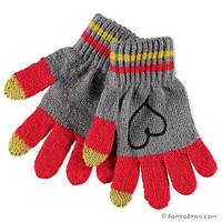 Зручні дитячі рукавички для дівчинки BRUMS Італія 163BGLC001 | Червона весняна осінка демісезонна