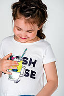 Модная детская футболка для девочки с аппликацией TIFFOSI Португалия 10026777 Белый .Хит!