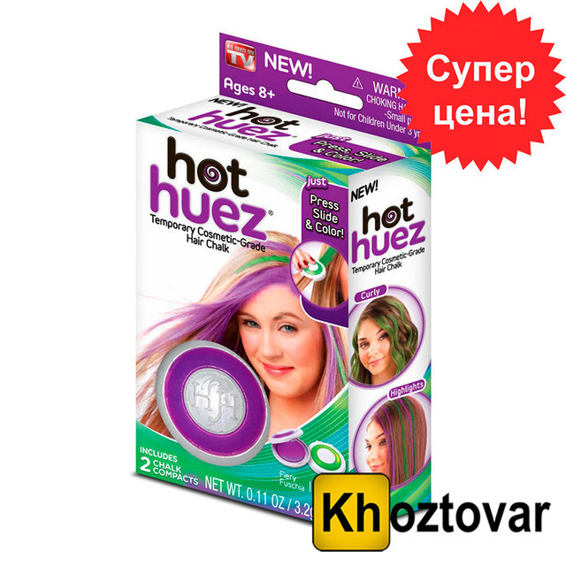 Мелки для волос Hot Huez Temporary Hair Chalk - фото 2 - id-p259823385