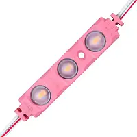 Светодиодный модуль BRT XG194 5630-3 led W 1,5W PINK, 12В, IP65 розовый с линзой полусфера