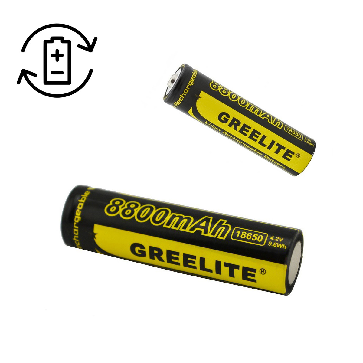 Акумуляторна батарейка 18650 Greelite 4.2V 9.6Wh Li-ion літієвий акумулятор, акб 18650 | аккум