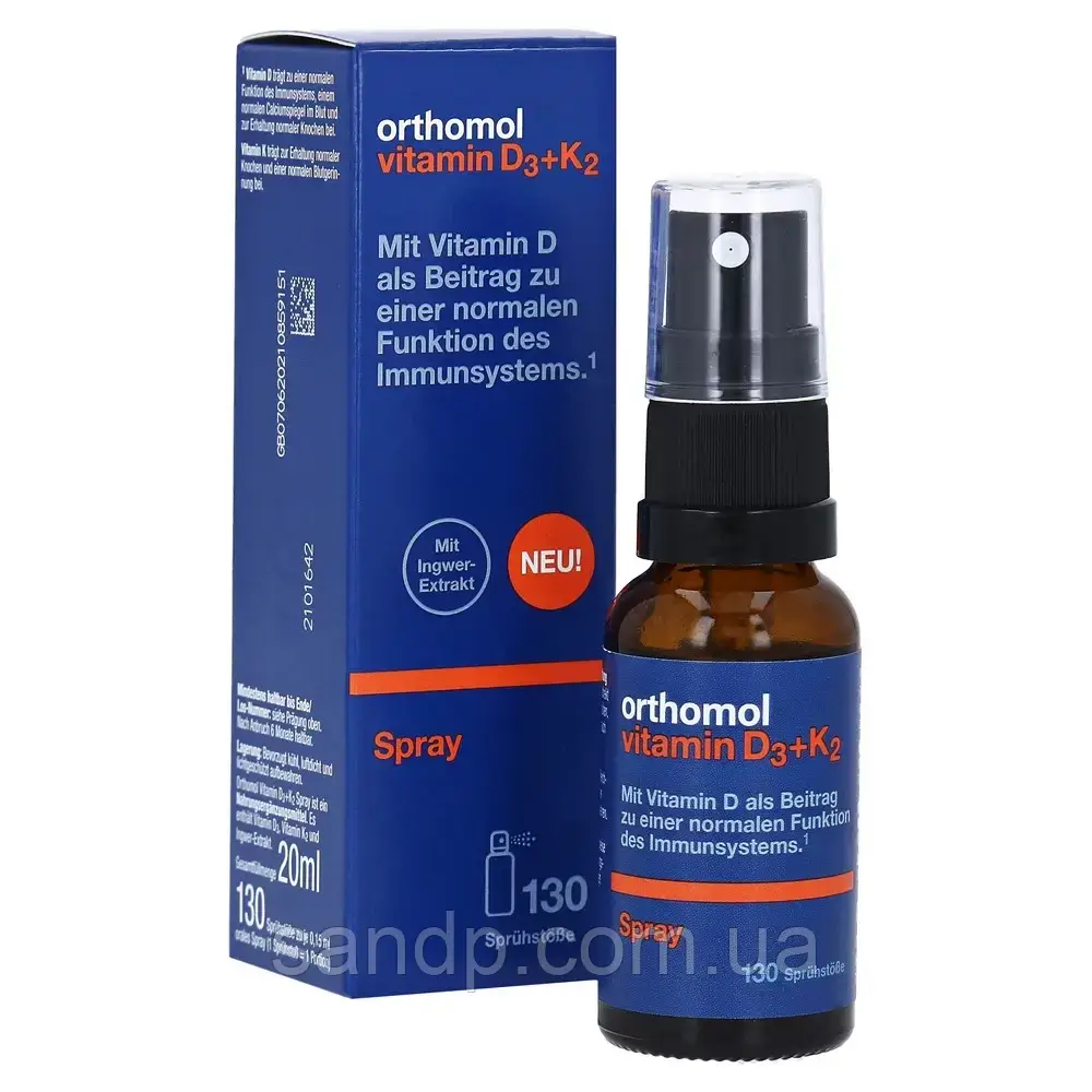 Orthomol Vitamin D3+K2 Spray, Ортомол Спрей з вітаміном Д3 і K2, 20 мл