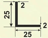 Кутник алюмінієвий рівносторонній 25х25 2мм.(L-1.5м), фото 3