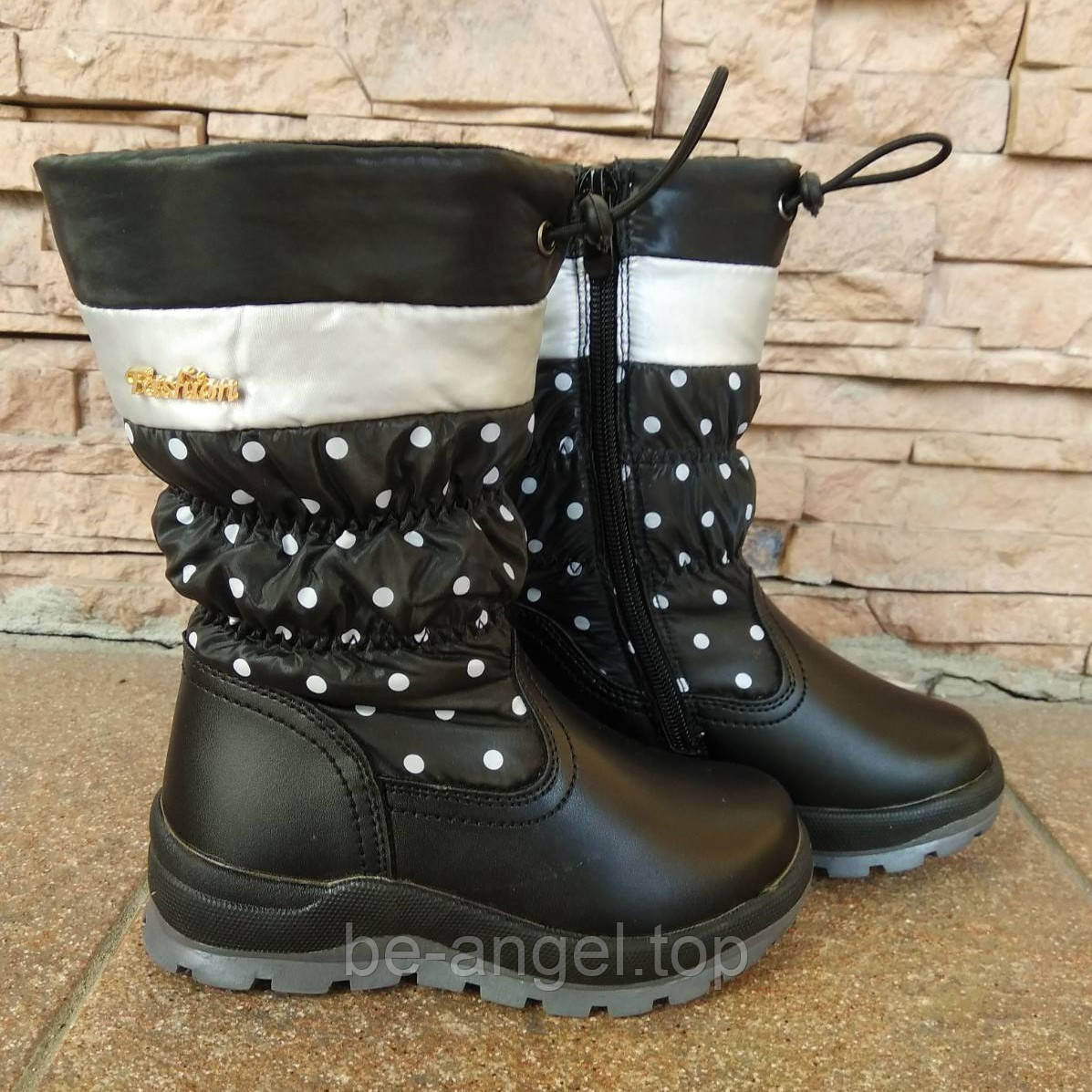 Чобітки дутики чорні горох ДШ, фото 1