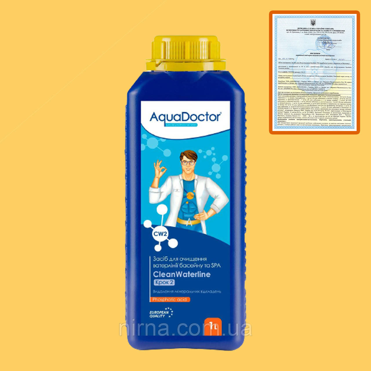 AquaDoctor CW CleanWaterline Крок2, 1л. Засіб для очищення ватерлінії басейну. Аквадоктор хімія для басейну