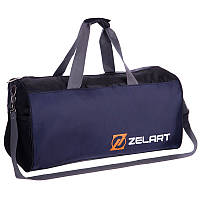 Сумка спортивна для спортзалу, фітнесу Zelart GA-4119 чорний темно-синій