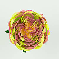 Штучна піоноподібна троянда салатово-бузкова (КОД: a B06-21В) В -6 см Д - 10 см | виробництво Польща |12 шт. в упаковці