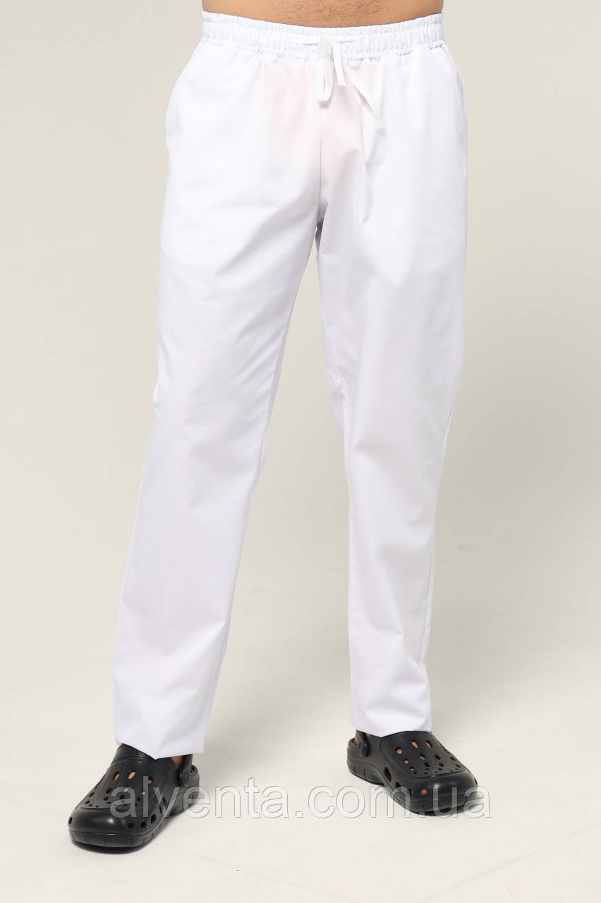 Медичні штани чоловічі Білі
