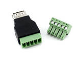 Перехідник USB 2.0 Type-A гніздо роз'єм мама - клеммники 5pin, фото 5