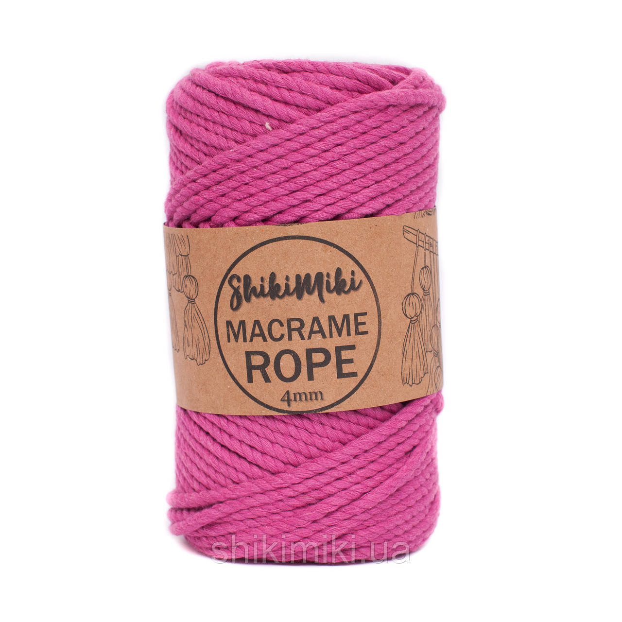 Еко шнур Shikimiki Rope 4mm, колір Малиновий
