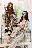 Домашній костюм в клітку, що складається з укороченого халата і штанів 42-48 розмір різні кольори, фото 9