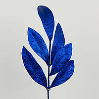 Искусственная блестящая ветвь синяя (ZB101-BL) | Д-30 см |Коробка-12 шт|производитель-Польша