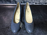 Стильні натуральні туфлі синього кольору, Тм Caprice, Німеччина, фото 2