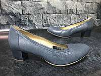 Стильные натуральные туфли синего цвета, Тм Caprice, Германия