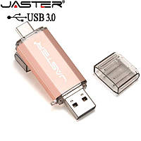 Флеш память 32гб USB 3.0 Flash Drive 32Gb JASTER TYPE-C розовый